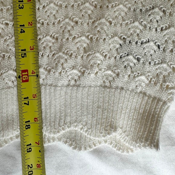 H&M Girls White Pointelle-Knit Sweater — Size US 20 - Picture 5 of 5